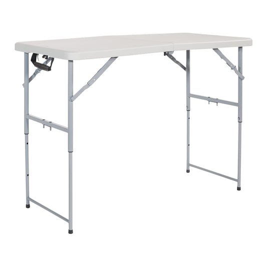 Office Star Products 4-Foot Height-Adjustable Folding Resin Table Light Gray