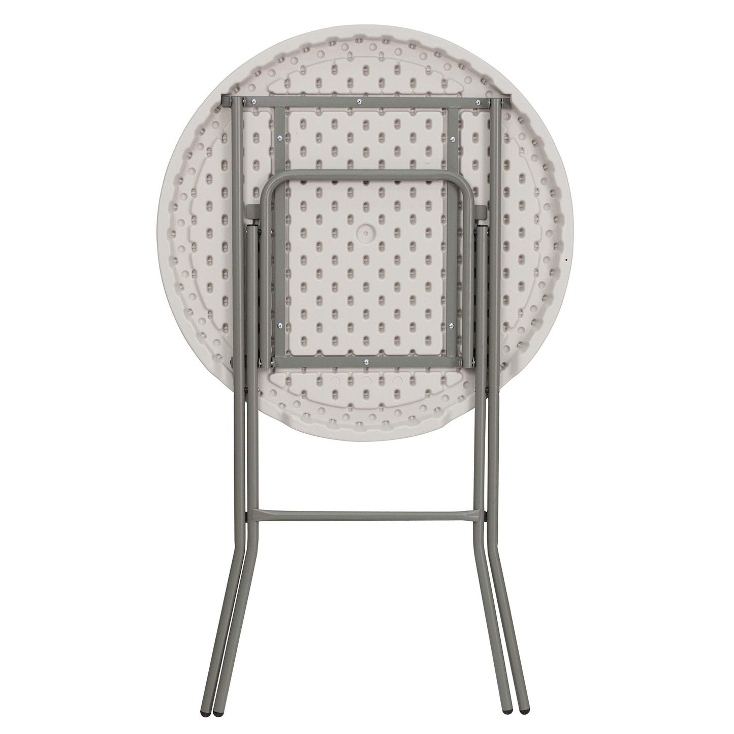 Flash Furniture Kathryn 31.5 Inch Round Folding Bar Height Table Granite White