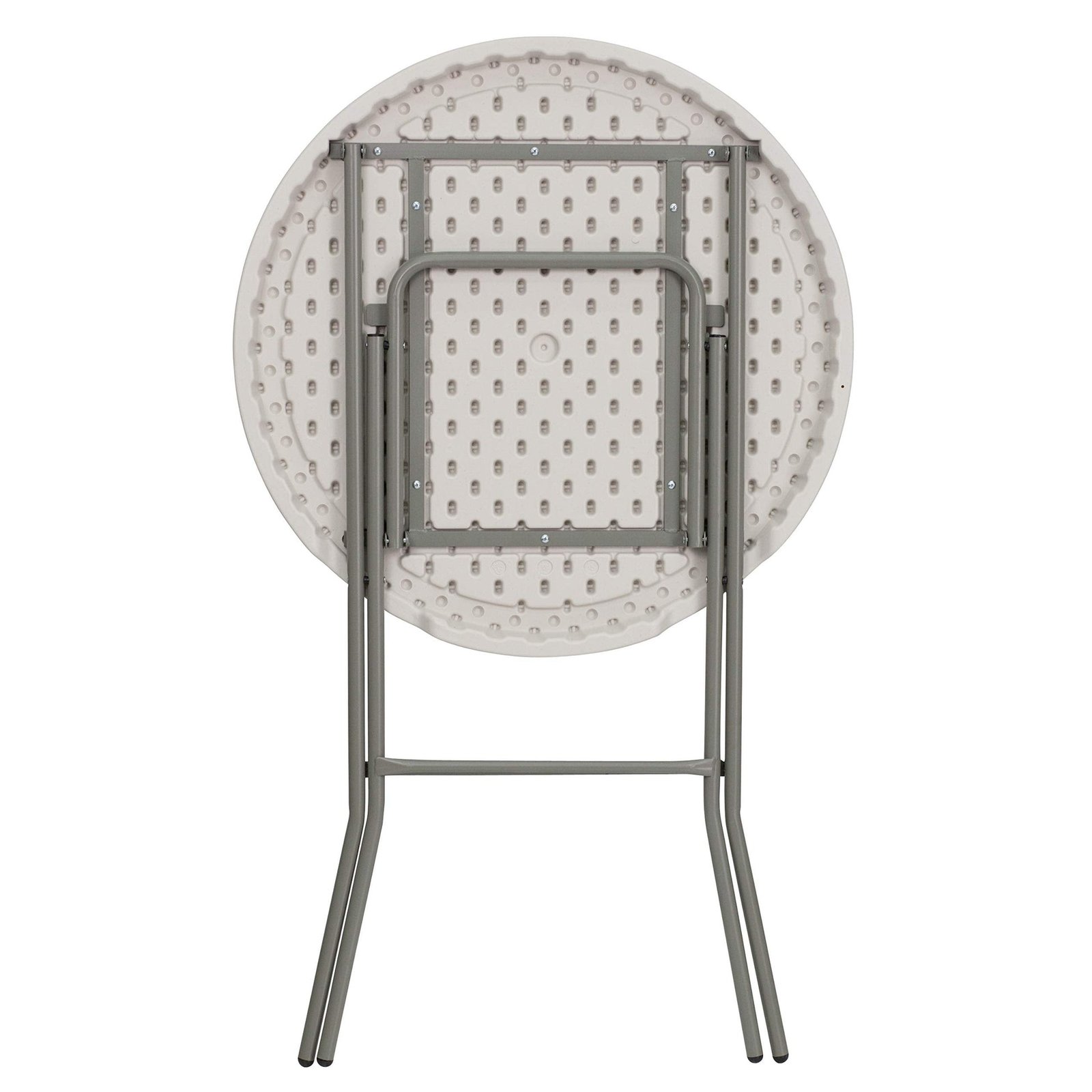 Flash Furniture Kathryn 31.5 Inch Round Folding Bar Height Table Granite White